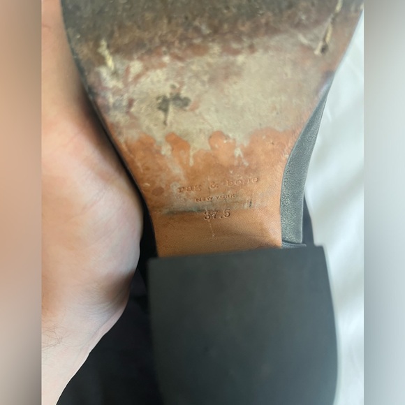 $450 Rag & Bone Size 7.5(37.5) Leather Ankle Boots Heels Shoes - Picture 4 of 14